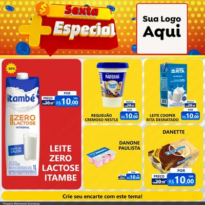 Modelo de Rede Social para Feed Facebook com o tema Sexta Mais Especial para Frios e Laticínios