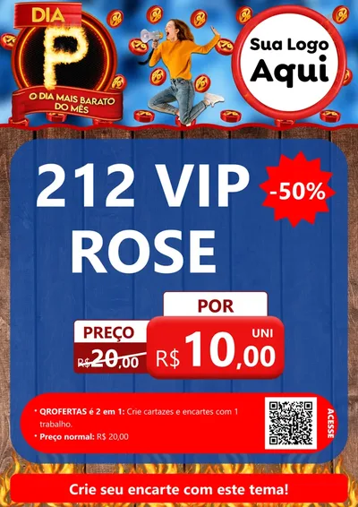 Modelo de Cartaz para Cartaz A4 Vertical com o tema Dia P - O Dia Mais Barato Do Mês para Perfumes