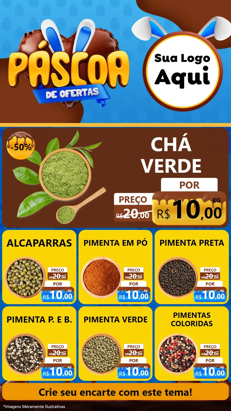 Modelo de Rede Social para Stories com o tema Páscoa de Ofertas para Produtos Naturais