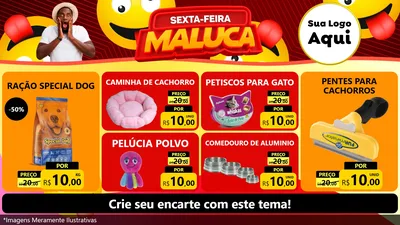 Modelo de TV para TV Horizontal com o tema Sexta-feira Maluca para Pet Shop
