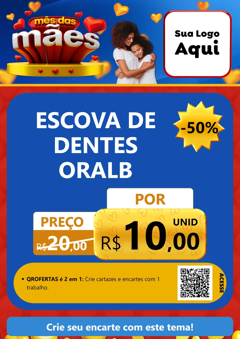Modelo de Cartaz para Cartaz A4 Vertical com o tema Mês das Mães para Higiene Pessoal