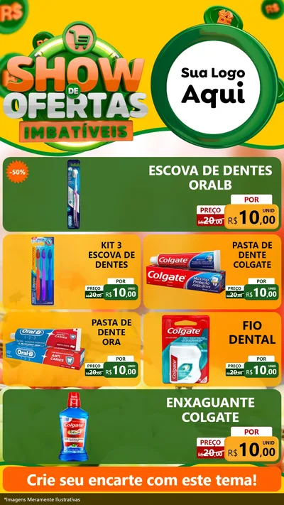 Modelo de TV para TV Vertical com o tema Show de Ofertas Imbatíveis para Higiene Pessoal