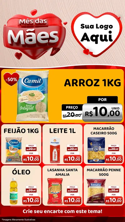Modelo de Rede Social para Stories com o tema Mês das Mães para Supermercado