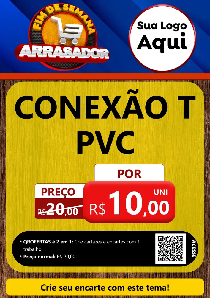 Modelo de Cartaz para Cartaz A4 Vertical com o tema Fim De Semana Arrasador para Tubos e conexões