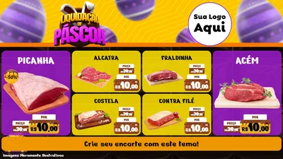 Modelo de TV para TV Horizontal com o tema Liquidação de Páscoa para Açougue
