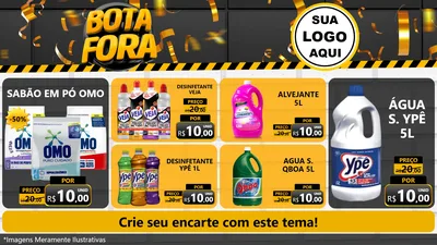 Modelo de TV para TV Horizontal com o tema Bota Fora para Produtos de Limpeza