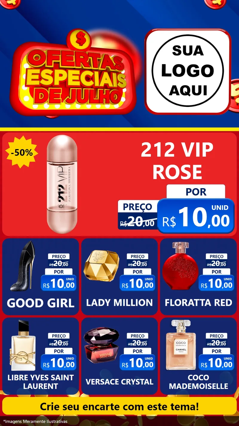 Modelo de Rede Social para Stories com o tema Ofertas Especiais de Julho para Perfumes