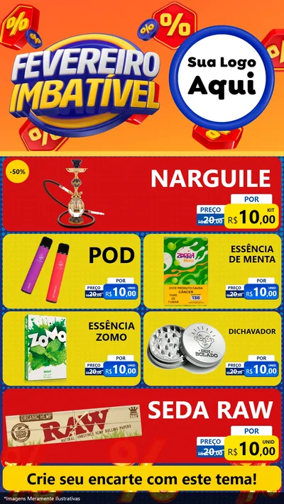 Modelo de TV para TV Vertical com o tema Fevereiro Imbatível para Tabacaria