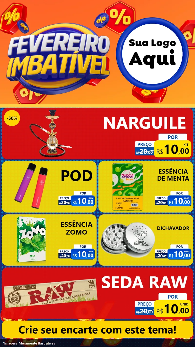 Modelo de TV para TV Vertical com o tema Fevereiro Imbatível para Tabacaria