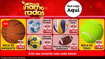 Modelo de TV para TV Horizontal com o tema Semana dos namorados para Artigos Esportivos