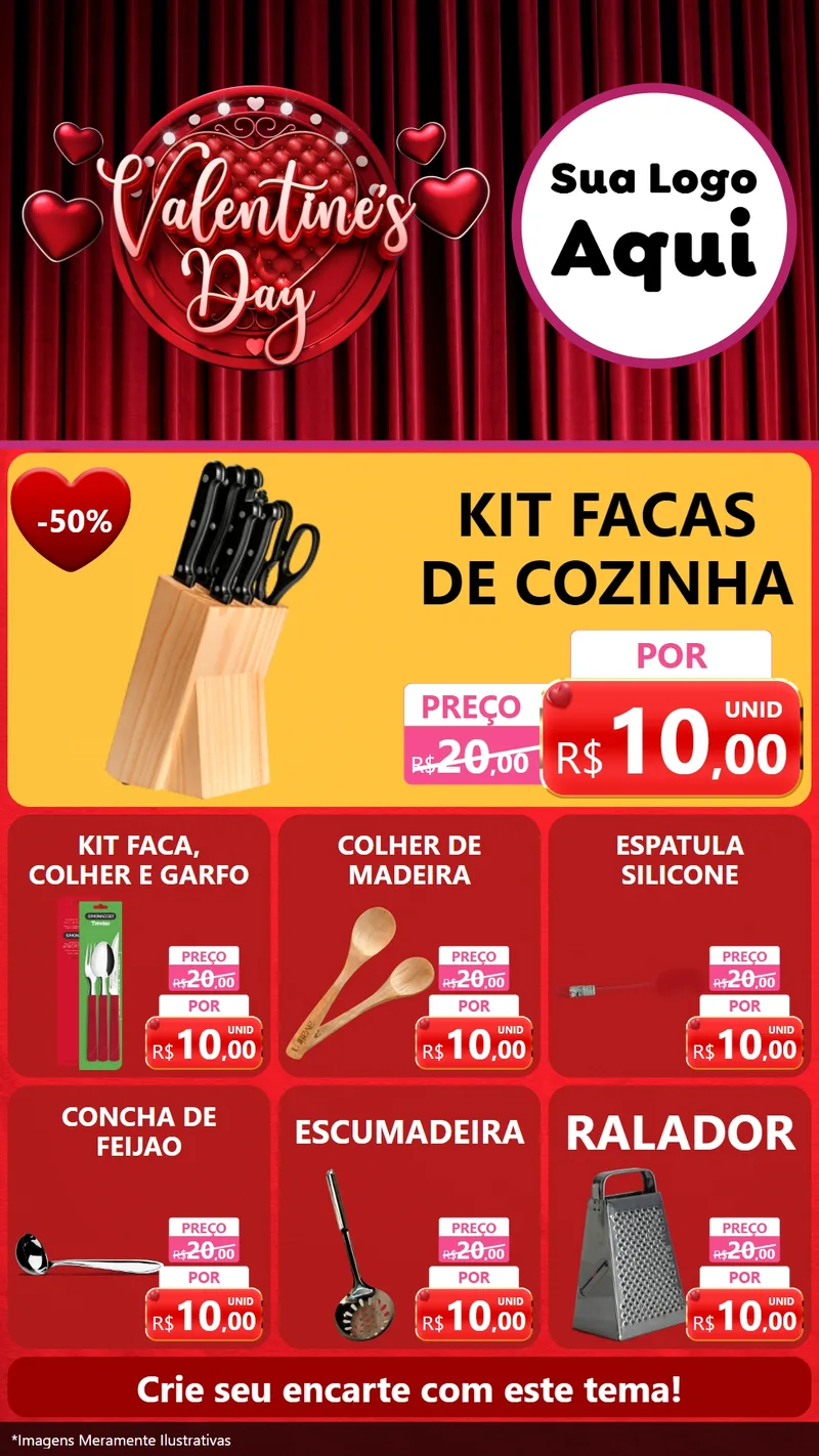 Modelo de Rede Social para Stories com o tema Valentine's Day para Utilidades Domésticas