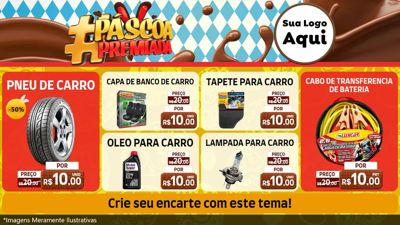 Modelo de TV para TV Horizontal com o tema Páscoa Premiada para Auto peças