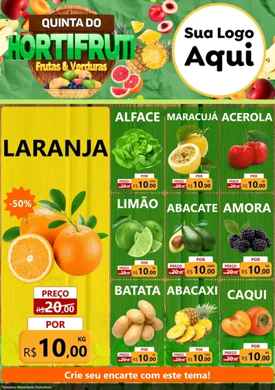 Modelo de Encarte para Encarte A4 Vertical com o tema Quinta do Hortifrúti para Hortifrúti