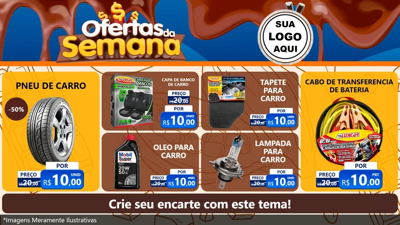 Modelo de TV para TV Horizontal com o tema Ofertas da Semana - Páscoa para Auto peças