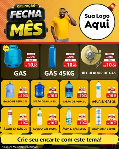 Modelo de Rede Social para Feed Instagram com o tema Operação Fecha Mês para Água e gás