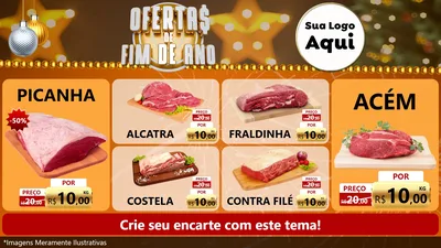 Modelo de TV para TV Horizontal com o tema Ofertas de Fim de Ano para Açougue