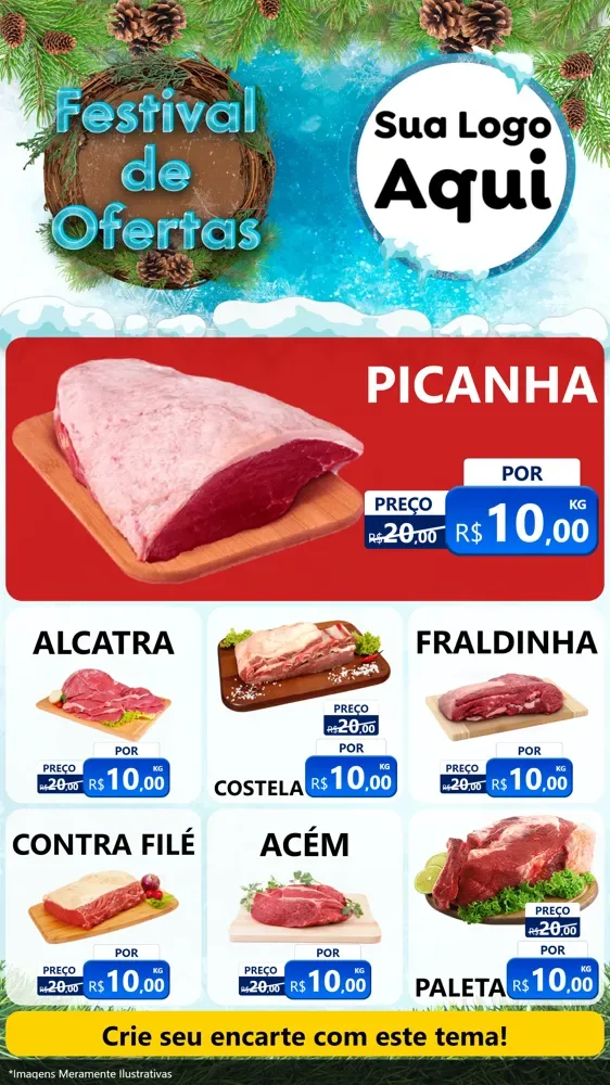 Modelo de Rede Social para Stories com o tema Festival de Ofertas - Inverno para Açougue