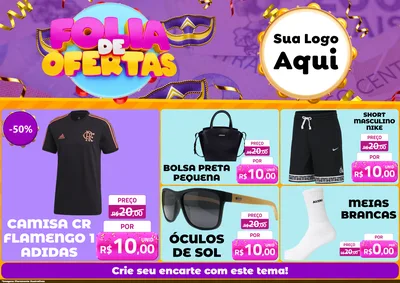 Modelo de Encarte para Encarte A4 Horizontal com o tema Folia de Ofertas para Roupas e acessórios