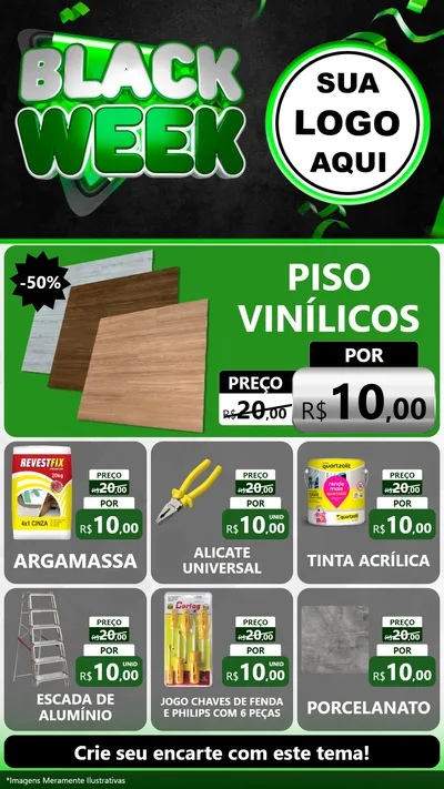 Modelo de Rede Social para Stories com o tema Black Week para Material para Construção