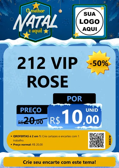 Modelo de Cartaz para Cartaz A4 Vertical com o tema O Melhor Natal É Aqui! para Perfumes