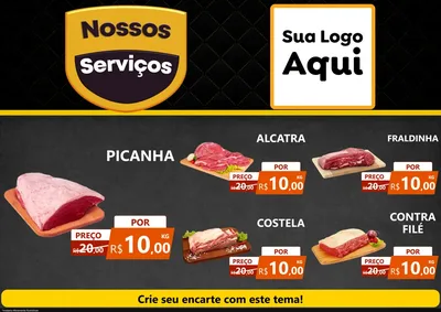 Modelo de Encarte para Encarte A4 Horizontal com o tema Nossos Serviços para Açougue