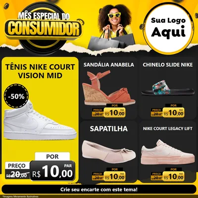 Modelo de Rede Social para Feed Facebook com o tema Mês Especial do Consumidor para Calçados
