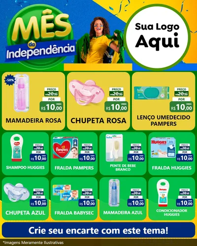 Modelo de Rede Social para Feed Instagram com o tema Mês da Independência para Bebês