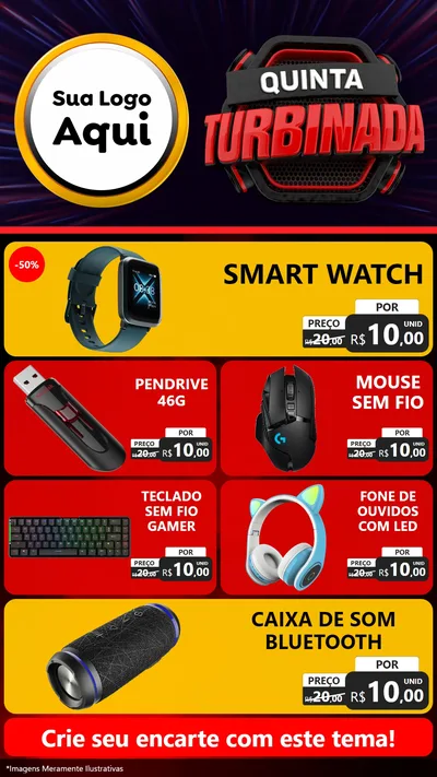 Modelo de TV para TV Vertical com o tema Quinta Turbinada para Informática