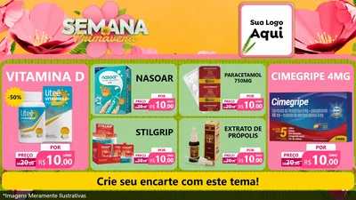 Modelo de TV para TV Horizontal com o tema Semana da Primavera para Farmácia