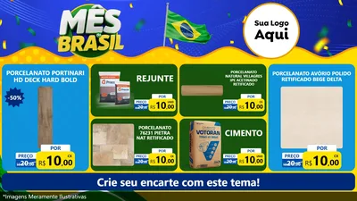 Modelo de TV para TV Horizontal com o tema Mês do Brasil para Pisos e revestimentos