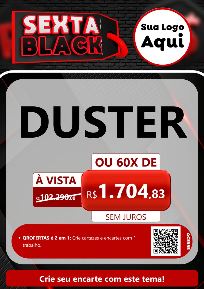 Modelo de Cartaz para Cartaz A4 Vertical com o tema Sexta Black para Concessionaria de Carros