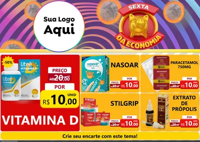 Modelo de Encarte para Encarte A4 Horizontal com o tema Sexta da Economia para Farmácia