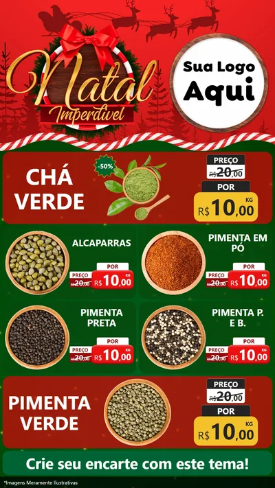 Modelo de TV para TV Vertical com o tema Natal Imperdível para Produtos Naturais