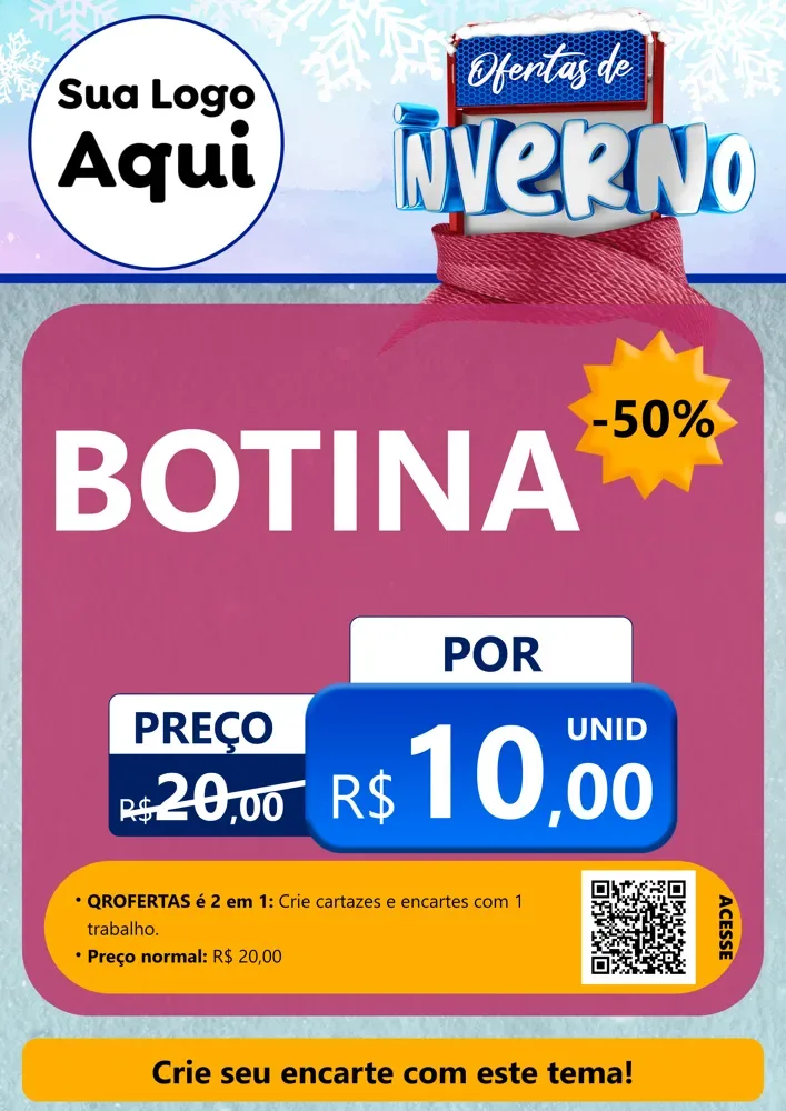 Modelo de Cartaz para Cartaz A4 Vertical com o tema Ofertas de Inverno para Agropecuária