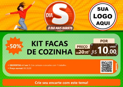 Modelo de Cartaz para Cartaz A4 Horizontal com o tema Dia S - O Dia Mais Barato para Utilidades Domésticas