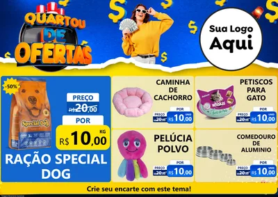 Modelo de Encarte para Encarte A4 Horizontal com o tema Quartou de Ofertas para Pet Shop