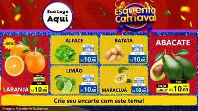 Modelo de TV para TV Horizontal com o tema Esquenta de Carnaval para Hortifrúti