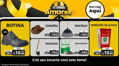Modelo de TV para TV Horizontal com o tema Setembro Amarelo para Agropecuária