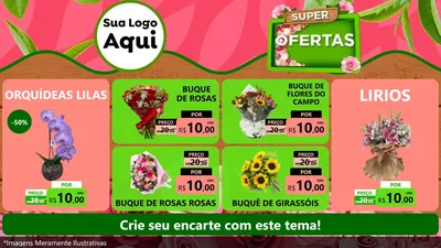 Modelo de TV para TV Horizontal com o tema Super Ofertas- Jardinagem e Floricultura para Floricultura e jardim