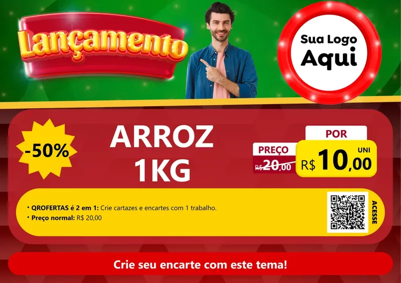 Modelo de Cartaz para Cartaz A4 Horizontal com o tema Lançamento para Supermercado