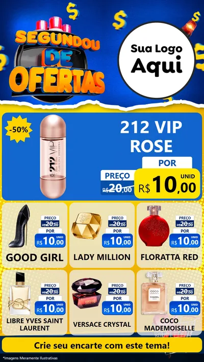 Modelo de Rede Social para Stories com o tema Segundou de Ofertas para Perfumes