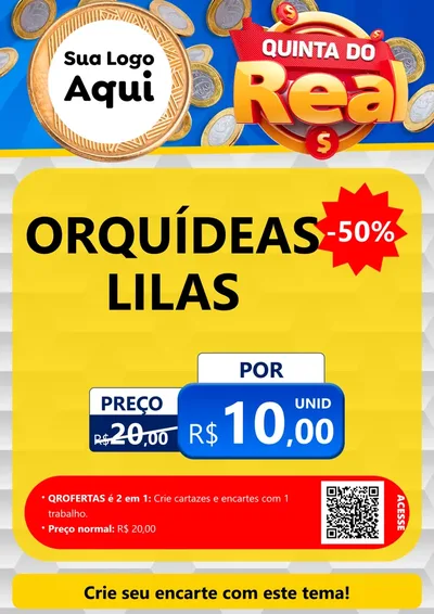 Modelo de Cartaz para Cartaz A4 Vertical com o tema Quinta do Real para Floricultura e jardim