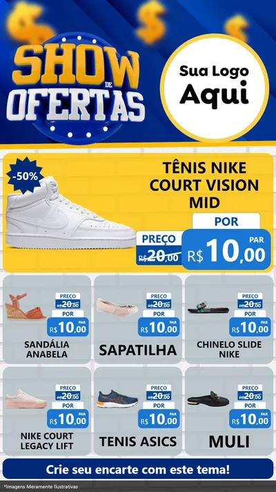 Modelo de Rede Social para Stories com o tema Show de Ofertas para Calçados