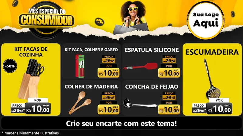 Modelo de TV para TV Horizontal com o tema Mês Especial do Consumidor para Utilidades Domésticas