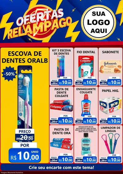 Modelo de Encarte para Encarte A4 Vertical com o tema Ofertas Relâmpago para Higiene Pessoal