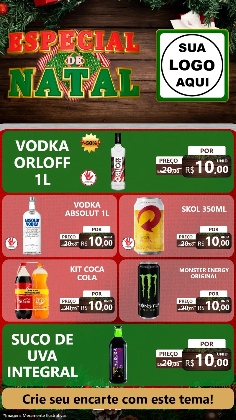 Modelo de TV para TV Vertical com o tema Especial de Natal para Distribuidora de bebidas
