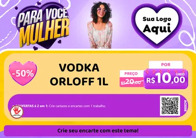 Modelo de Cartaz para Cartaz A4 Horizontal com o tema Para Você, Mulher para Distribuidora de bebidas