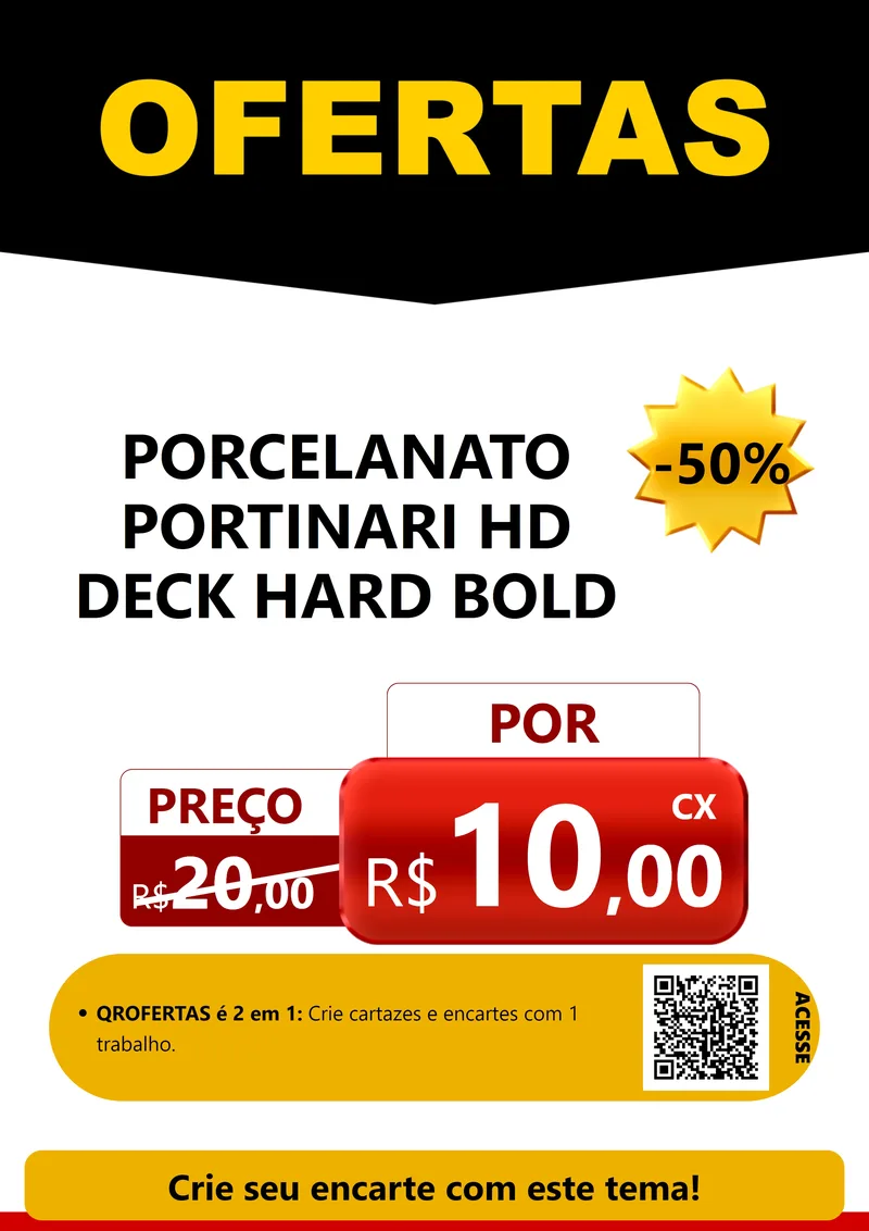 Modelo de Cartaz para Cartaz A4 Vertical com o tema Ofertas Preto e Vermelho Cartaz para Pisos e revestimentos
