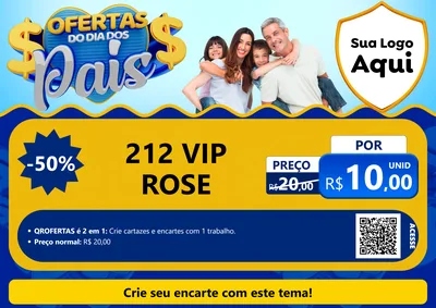 Modelo de Cartaz para Cartaz A4 Horizontal com o tema Ofertas do Dia dos Pais para Perfumes