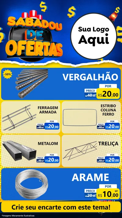 Modelo de TV para TV Vertical com o tema Sabadou de Ofertas para Ferragens